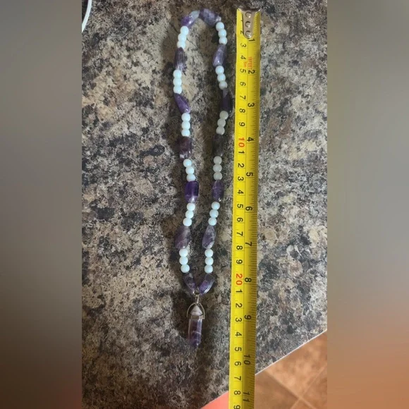 Dream Amethyst Snow Jade Necklace - Picture 5 of 5